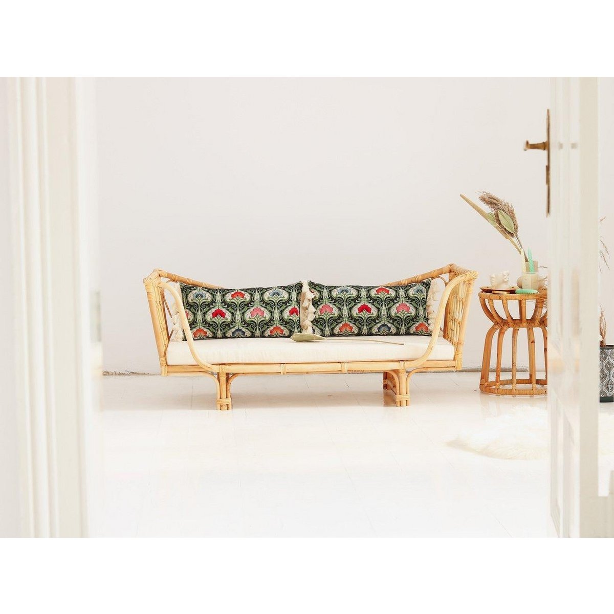 "Green medusa" bolster met franje