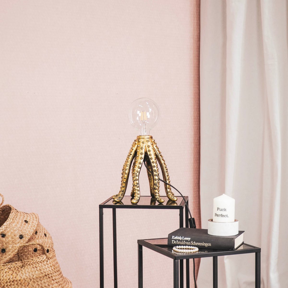 Housevitamin Octopus Table Lamp - Gold - 25x25cm