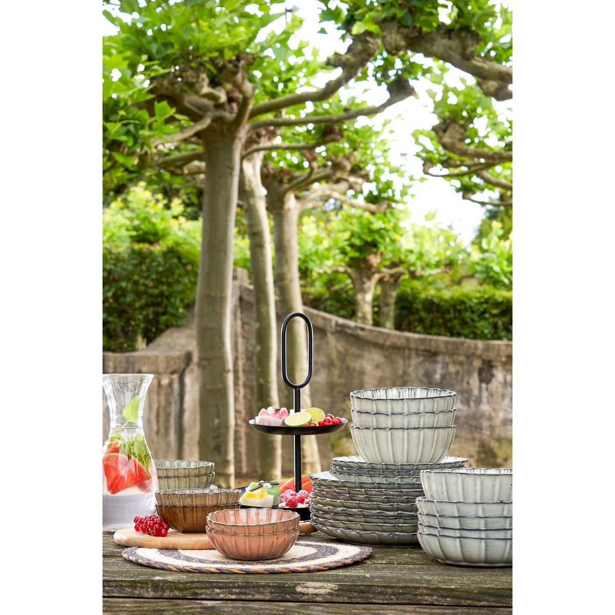 Mica Decorations Corfu Dinerbord - H3 x Ø27 cm - Keramiek - Grijs