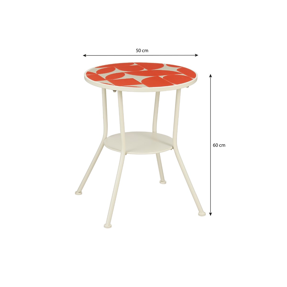 Bologna Bijzettafel Buiten - H60 x Ø50 cm - Metaal - Rood