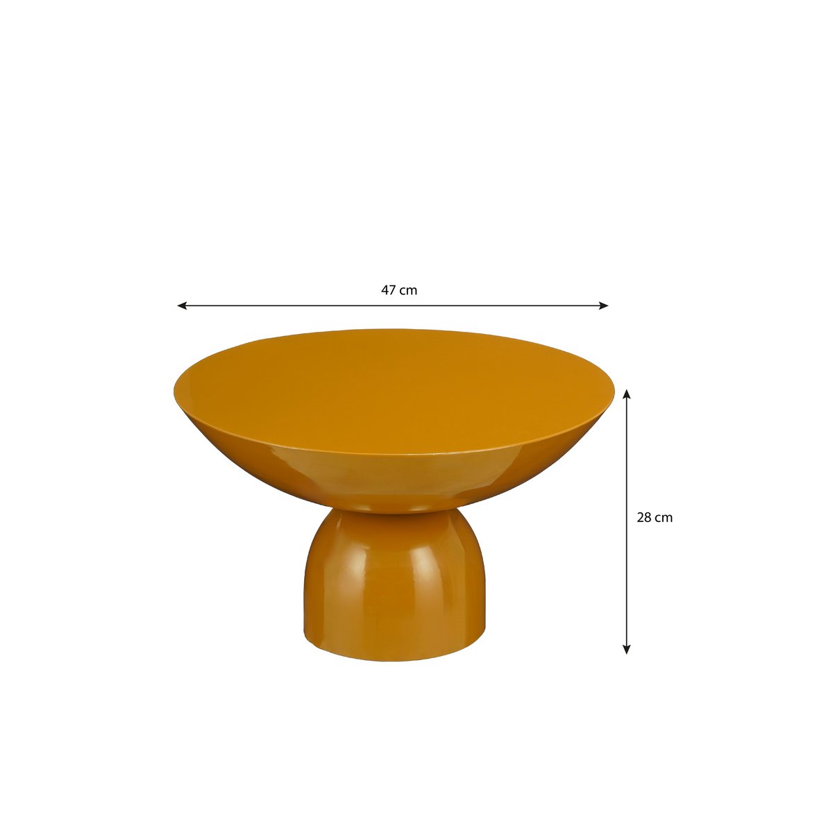 Celise Bijzettafel - H28 x Ø47 cm - Metaal - Bruin