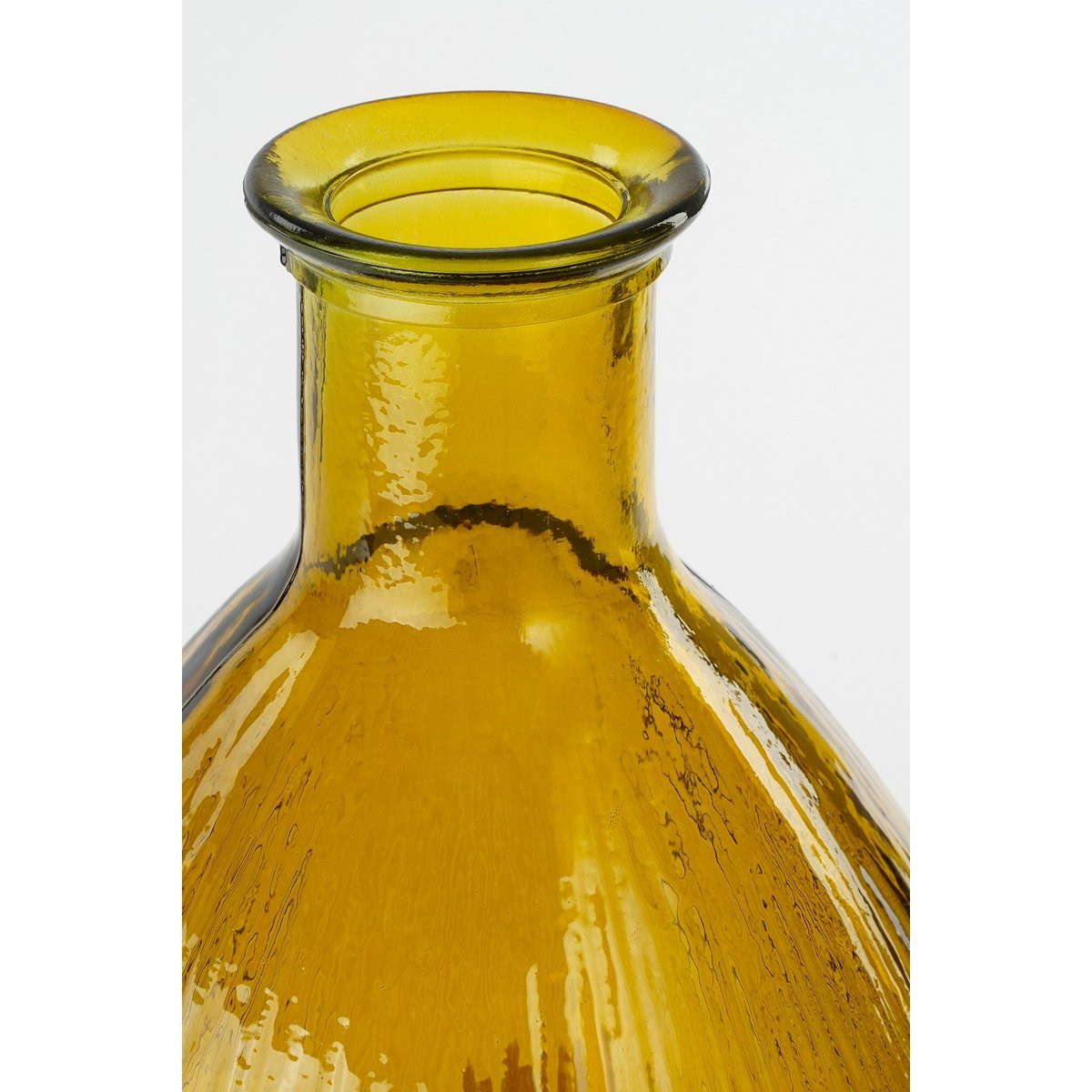 Firenza Bottle Vase - H59 x Ø29 cm - Recycled Glass - Ocher