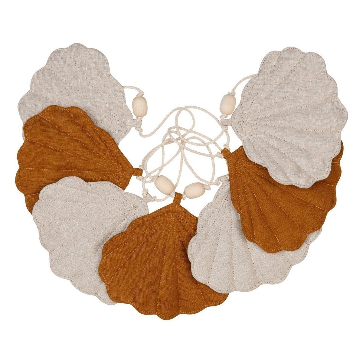 "Caramel" Linnen Garland met Schelpen