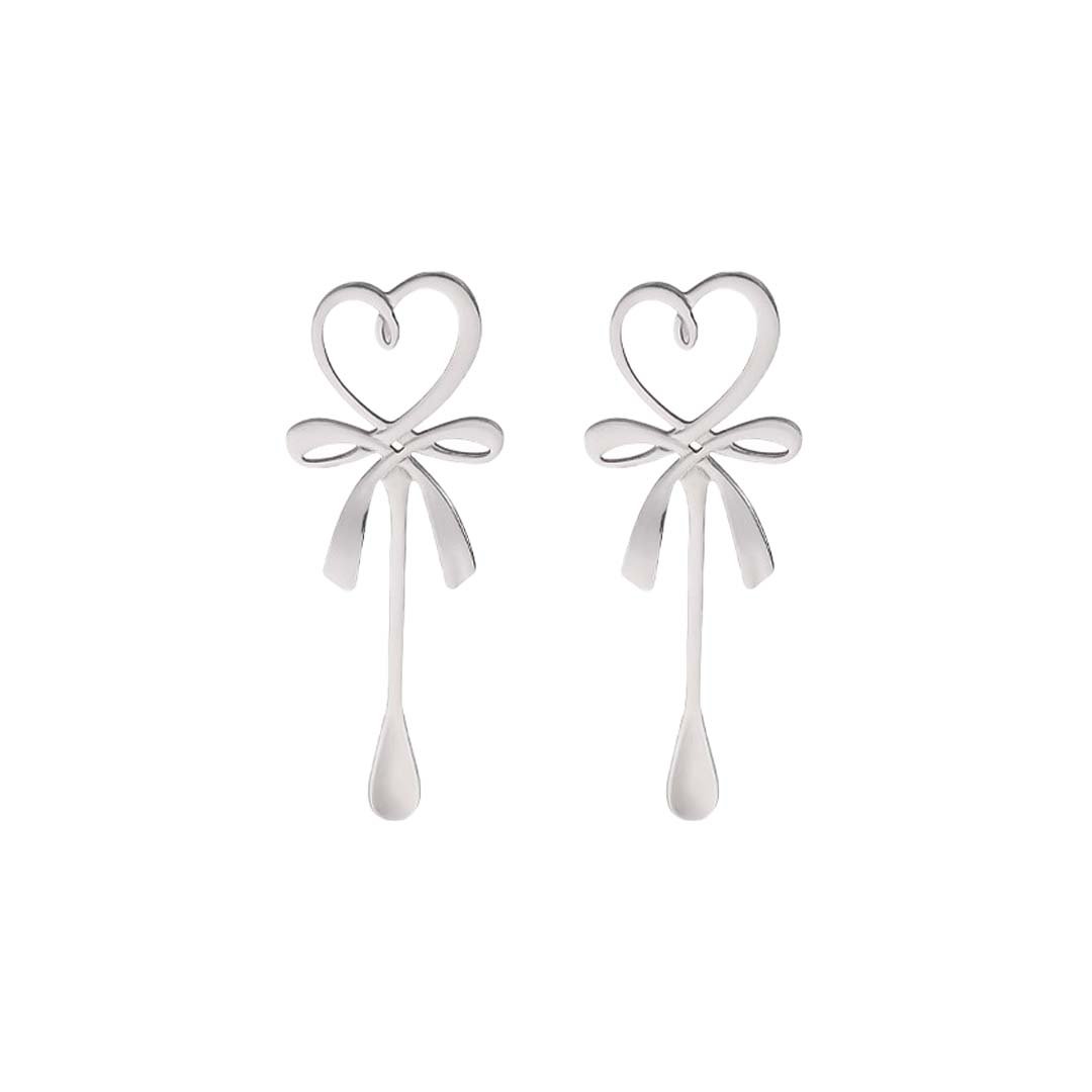 SILVER HEART SPOONS - SET OF 2