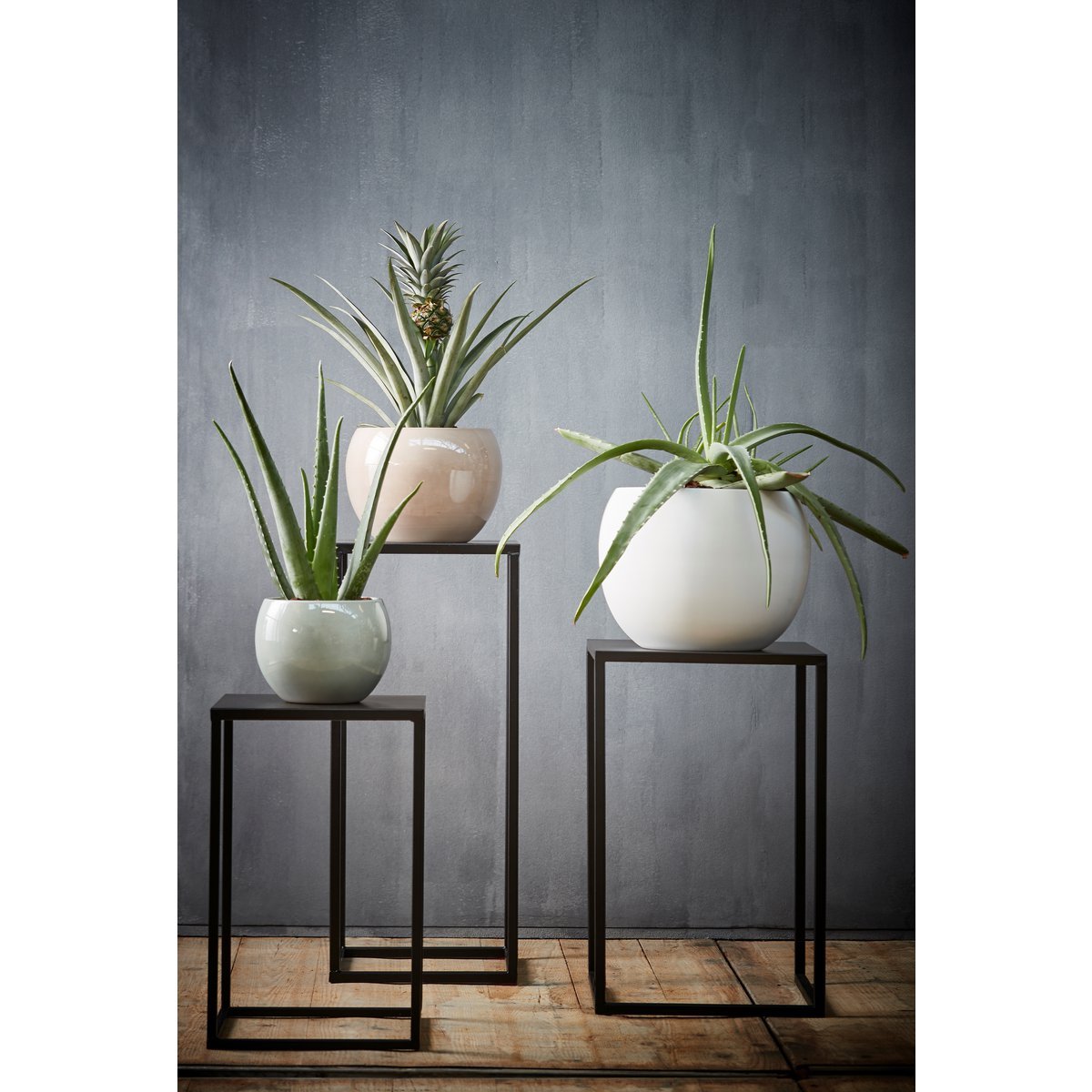 Goa Side table - Set of 2 - L30 x W30 x H42 cm - Metal - Black