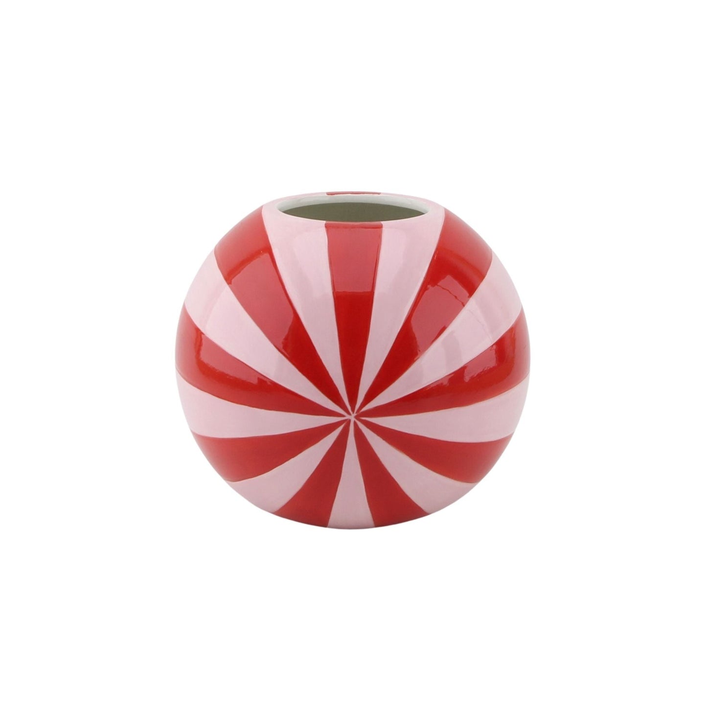 Vaas - Bloemenvaas Swirl- Dolomiet - Rood/Roze - 15x15x13,5cm