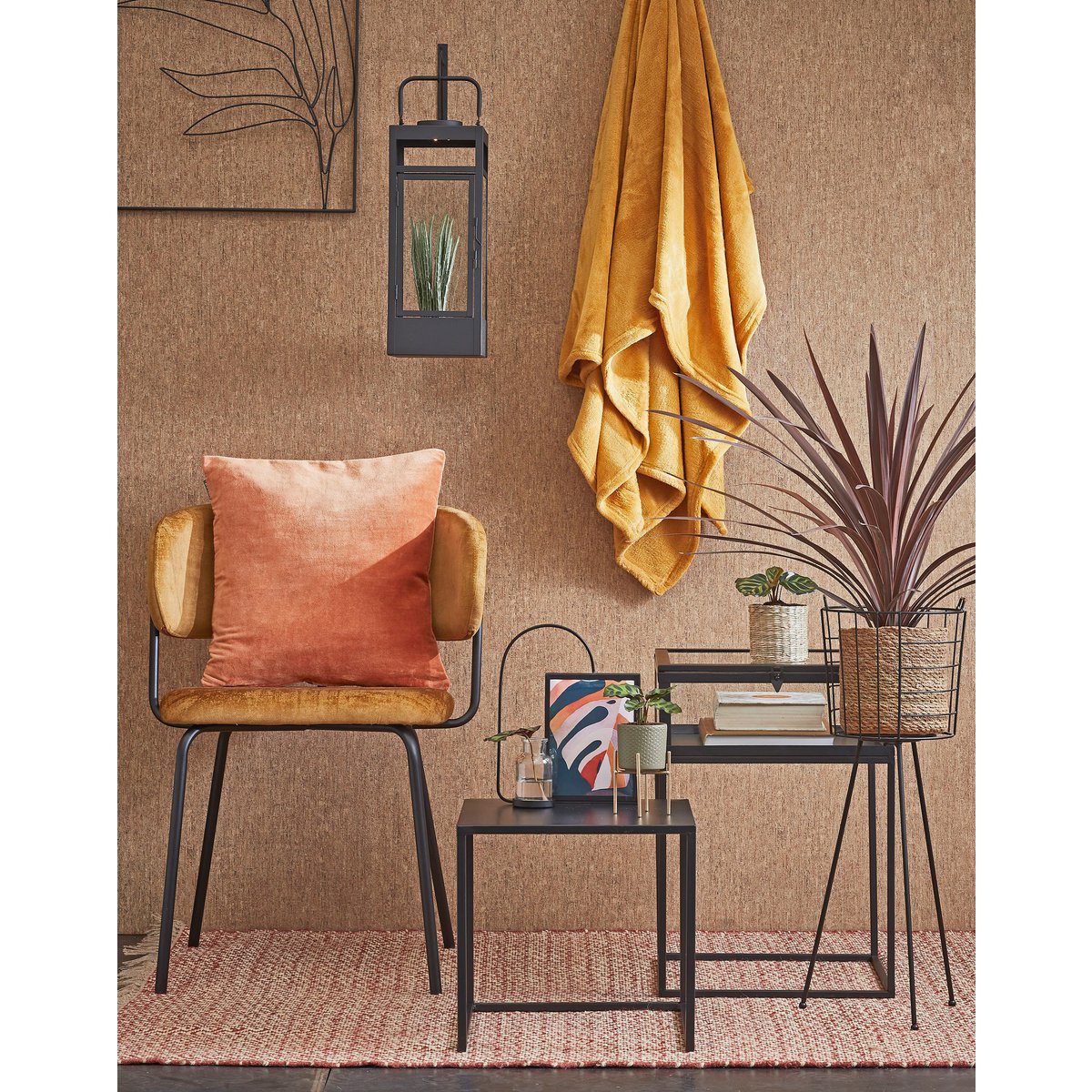 Goa Side table - Set of 2 - L35 x W35 x H33 cm - Metal - Black