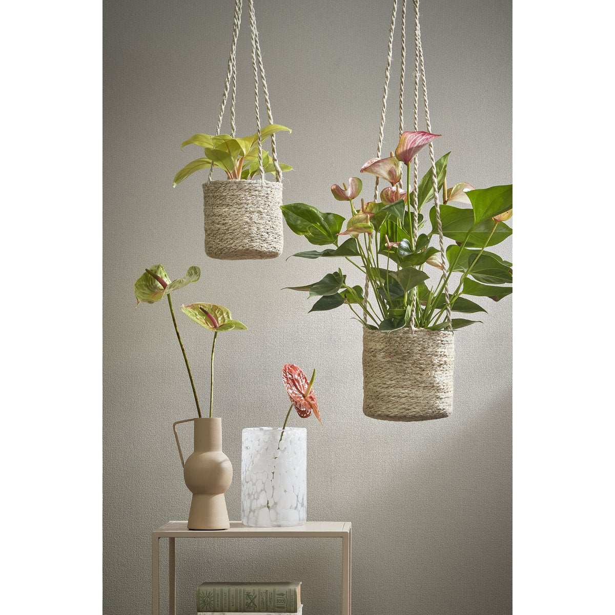 Atlantic Plantenmand - Set van 2 - H16 x Ø16 cm - Crème