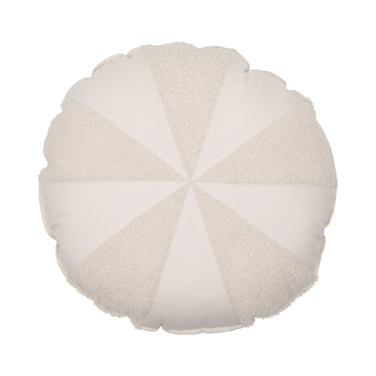 Boucle-katoenen patchwork snoepkussen 'White Lamb'