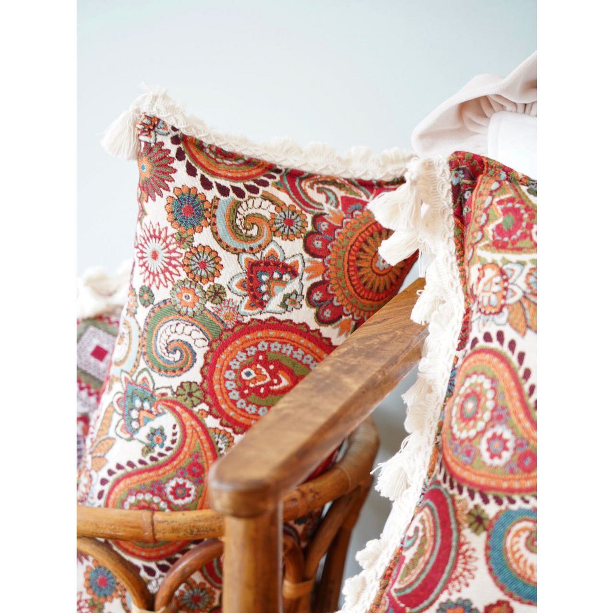 Exclusieve sierbol 'Vintage paisley' met franje