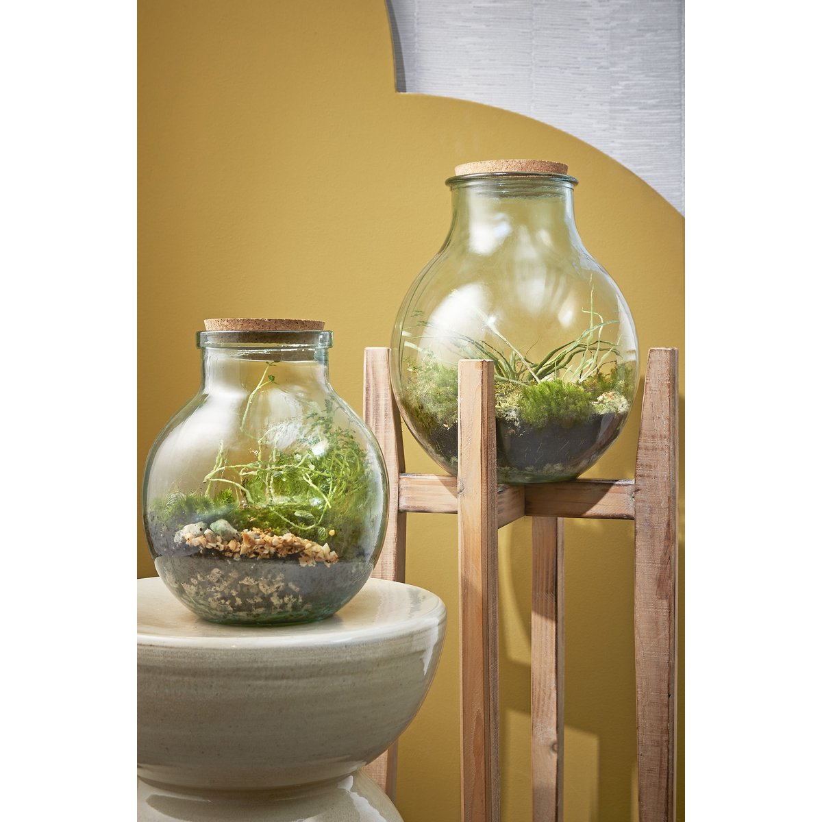 Olly Vase - H38 x Ø29 cm - Recycled Glass - Transparent