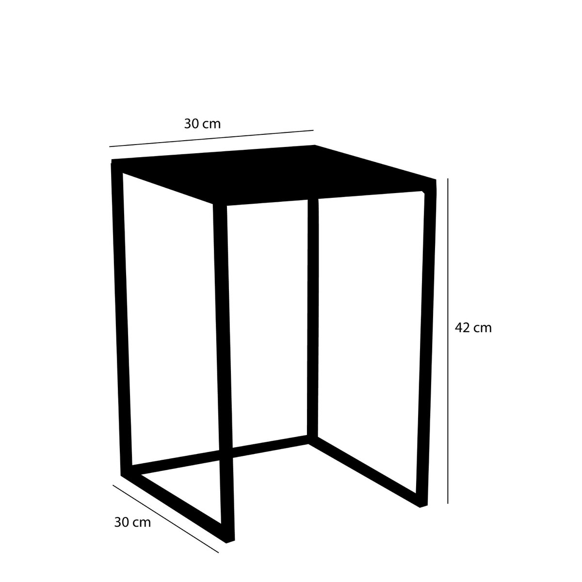 Goa Side table - Set of 2 - L30 x W30 x H42 cm - Metal - Black