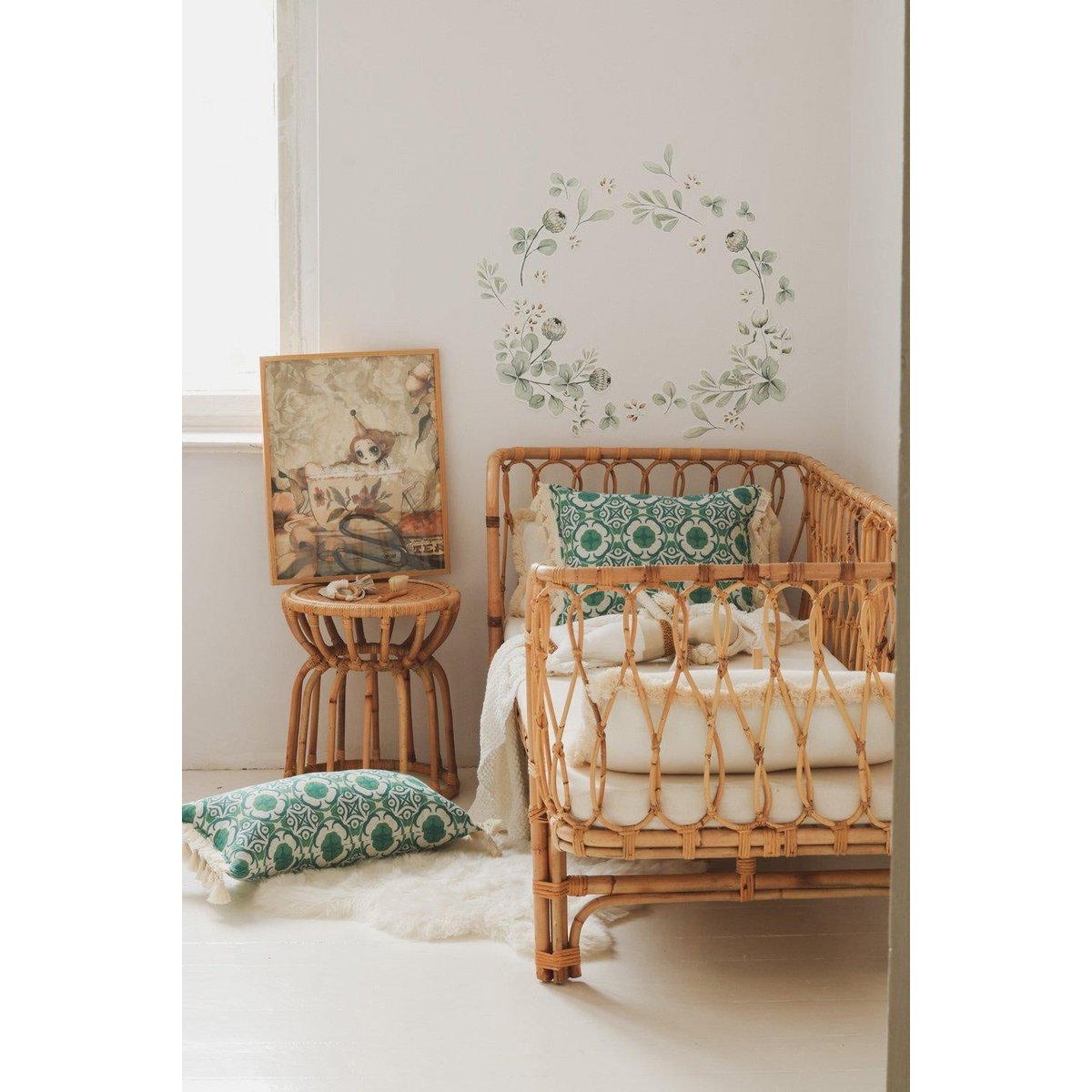 Kussen "Ocean Daisy" met franjes