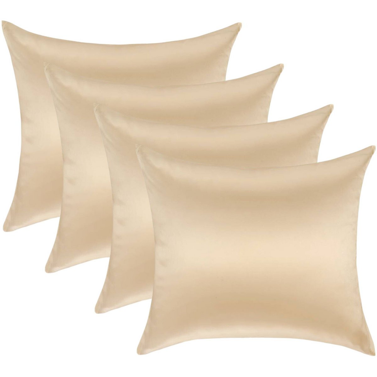 Voordeelset 4x 100% Zijden kussensloop Donker Champagne Hotelsluiting - 22MM