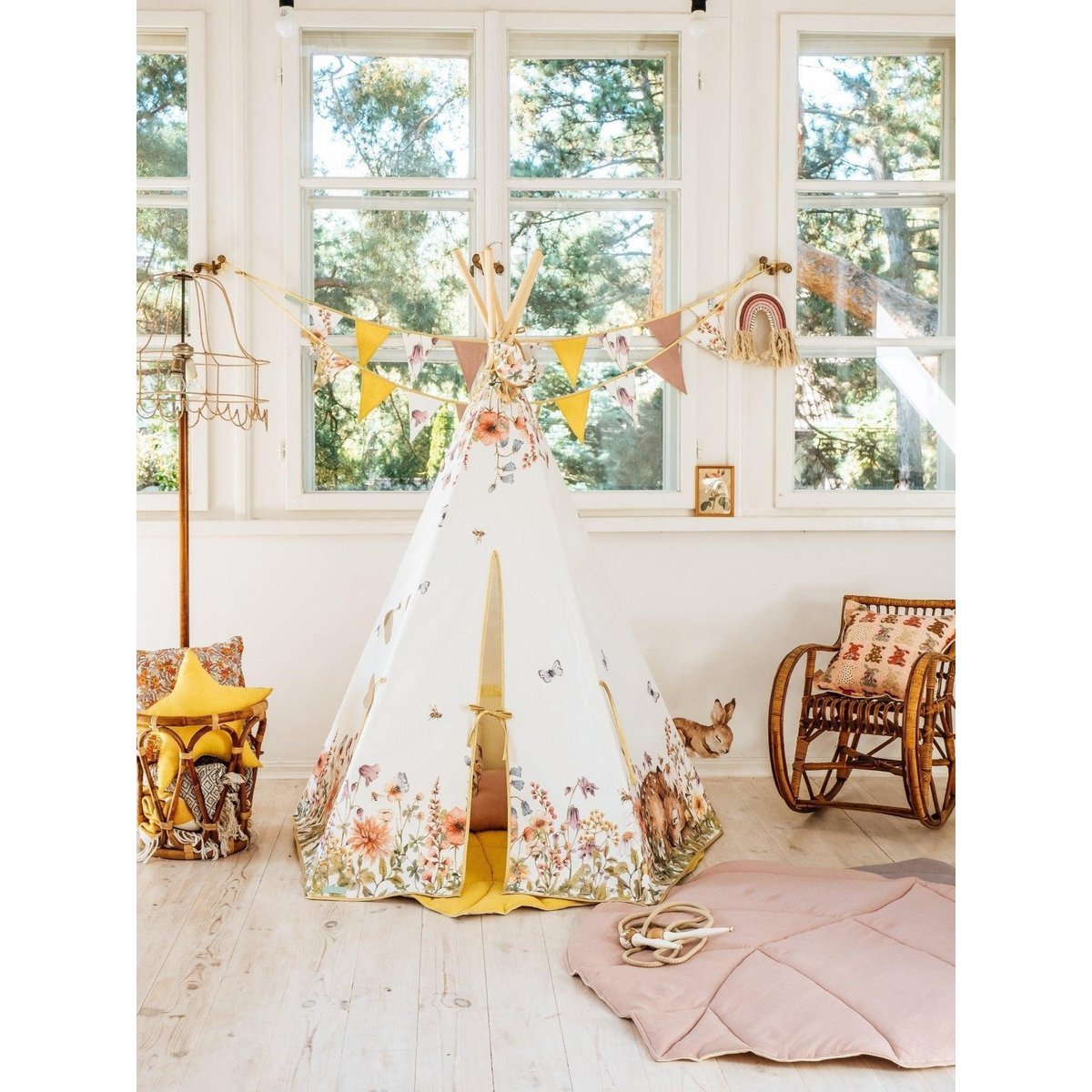 Tipi-tent "Wilde bloemen"