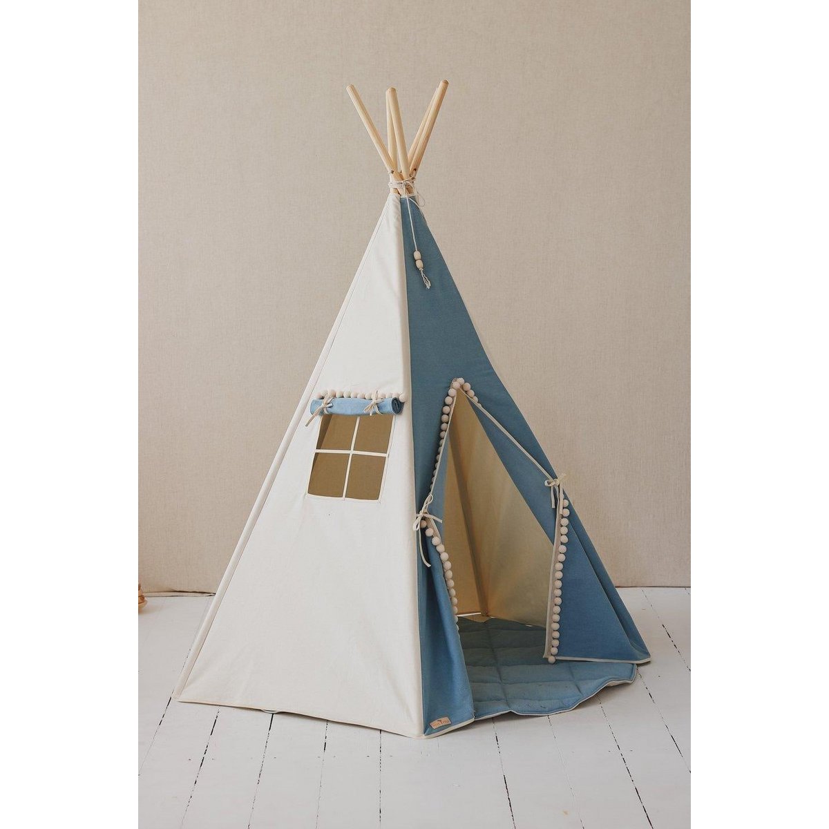 Tipi-tent "Jeans" met pompons