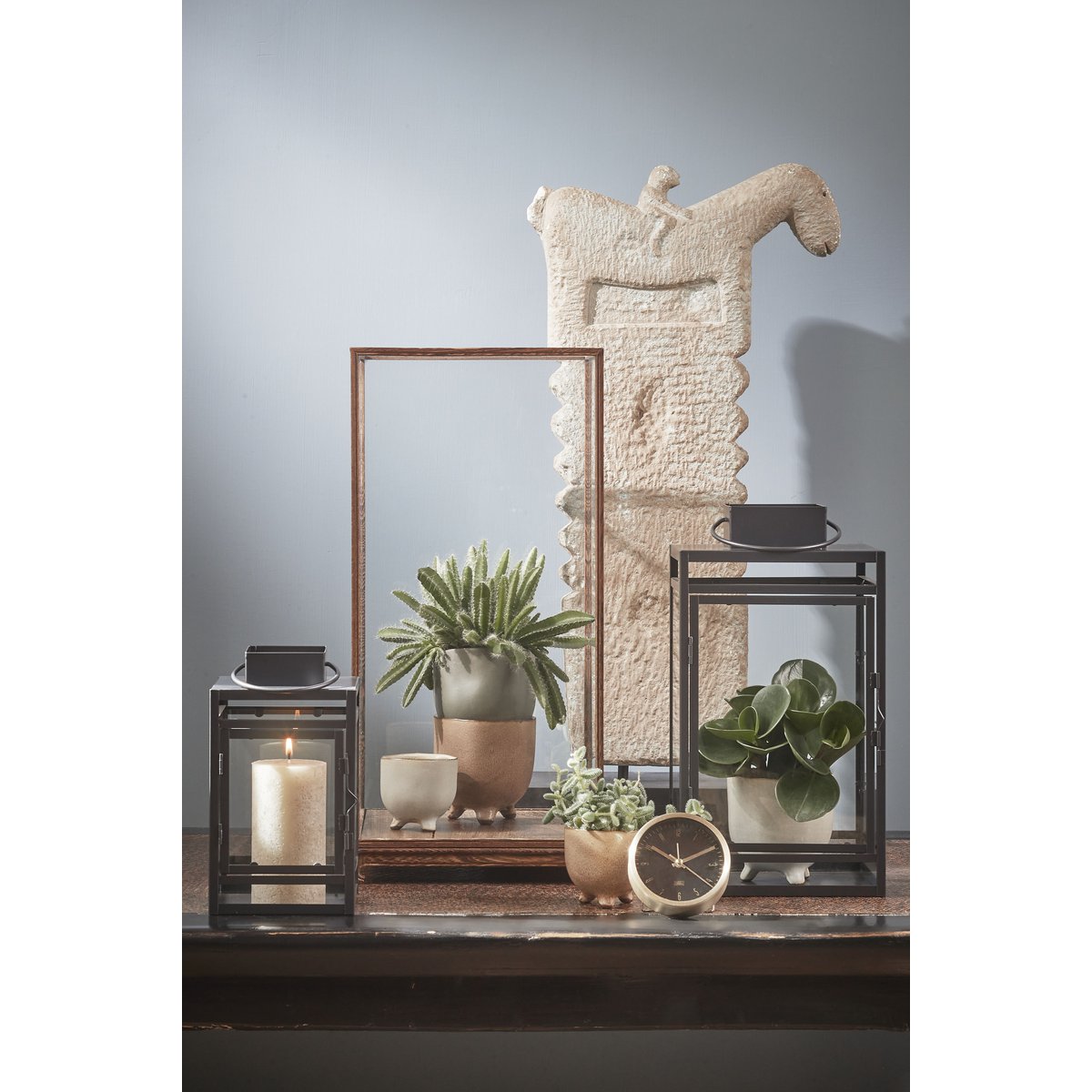 Storm Lantern - L20 x W19 x H36 cm - Black