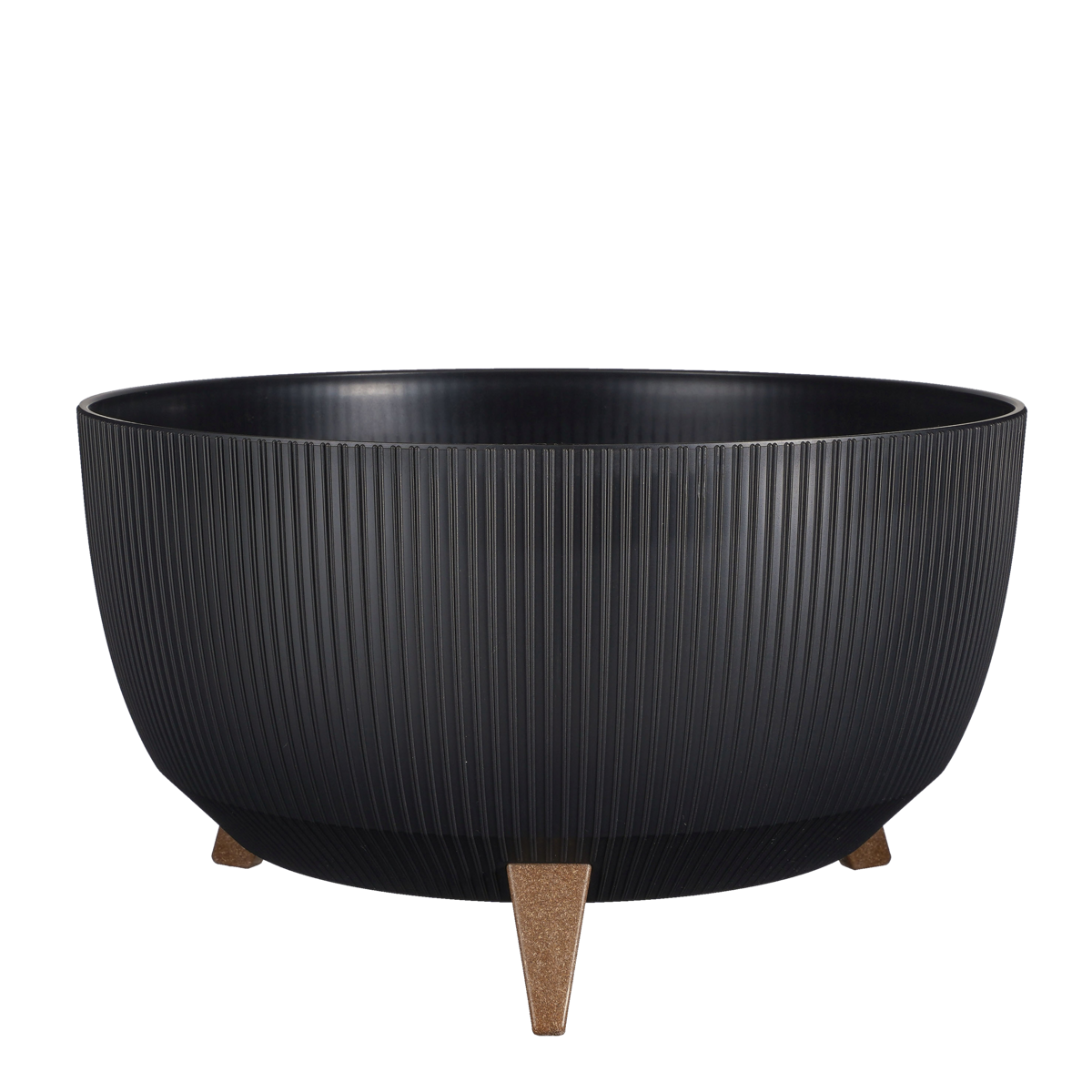 Doppio Flowerpot on Legs - H22 x Ø47 cm - Recycled Plastic - FSC Mix - Black