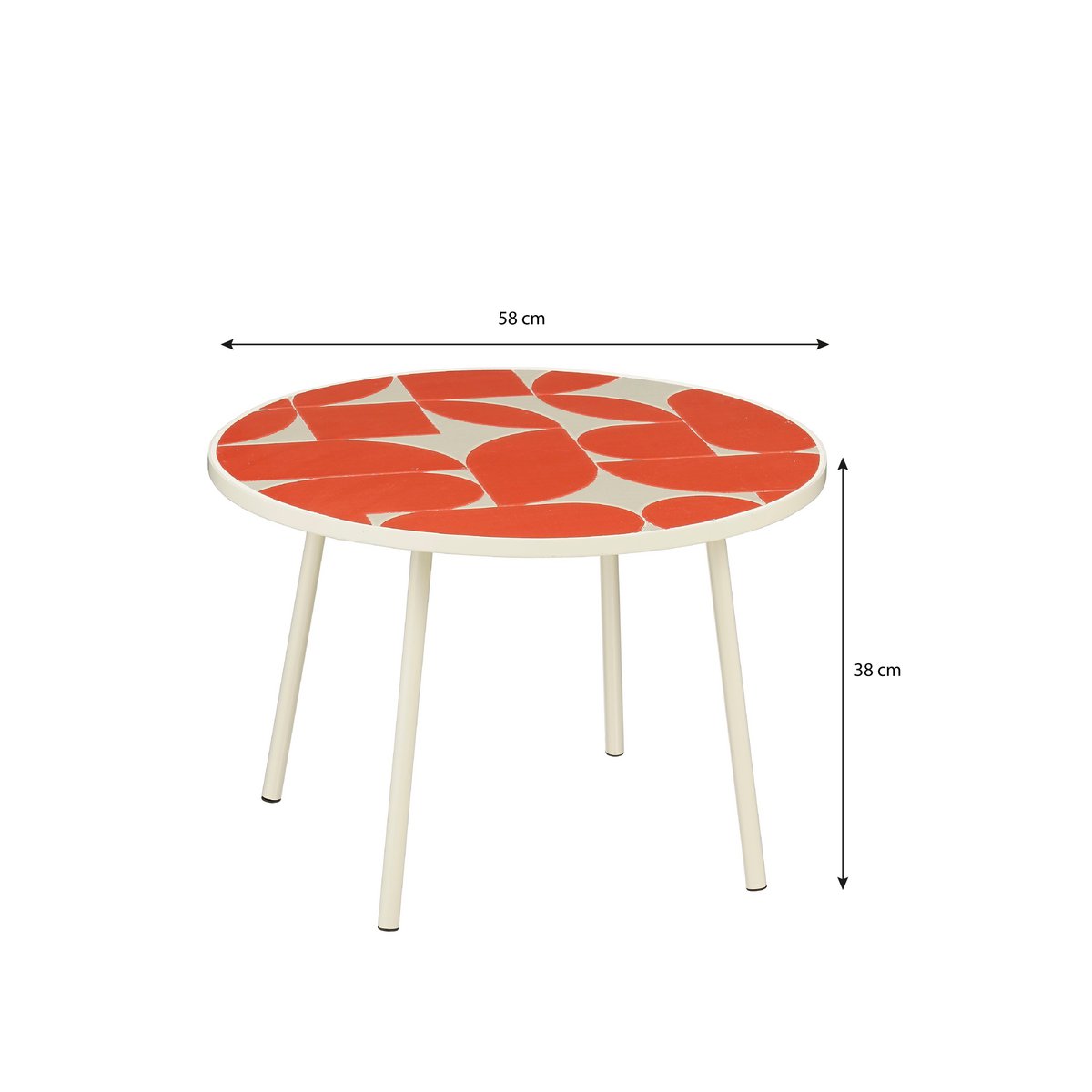 Bologna Bijzettafel Buiten - H38 x Ø58 cm - Metaal - Rood