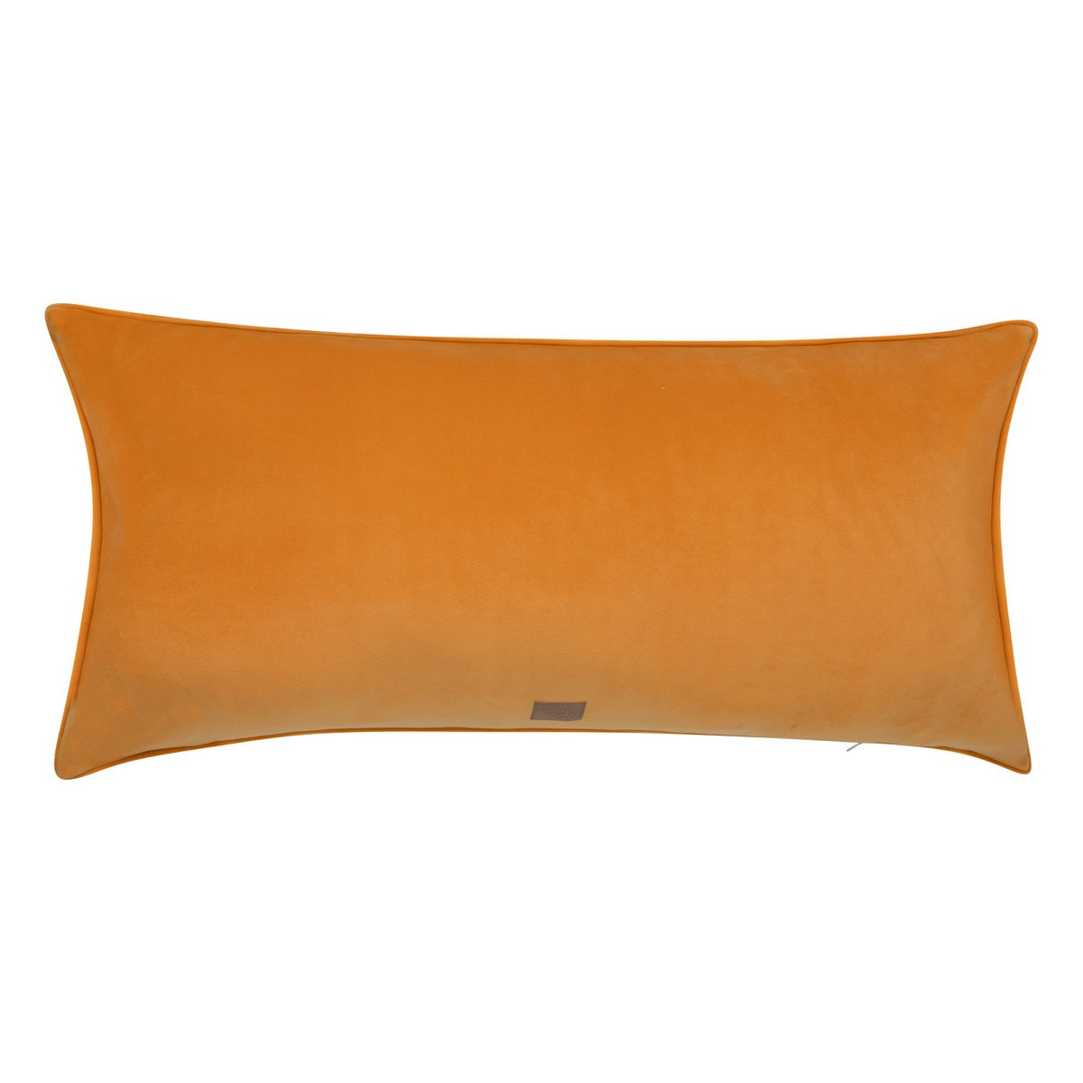 Decoratieve kussensloop met geel geborduurd opschrift "Home"