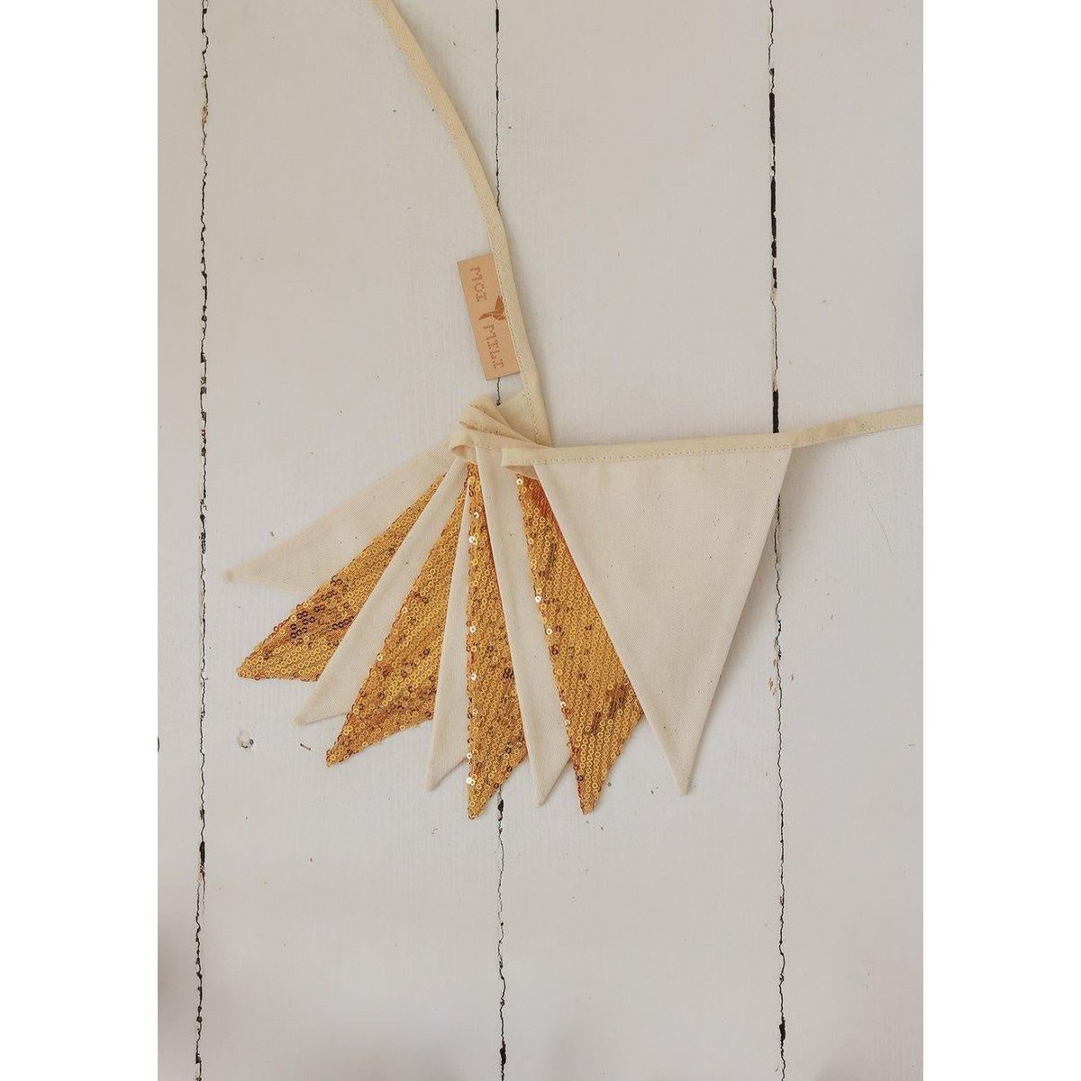"Goud en Beige" pailletten slinger