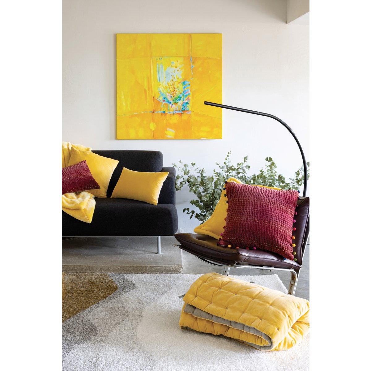 Coussin uni Gastonet Tomette 30 x 50