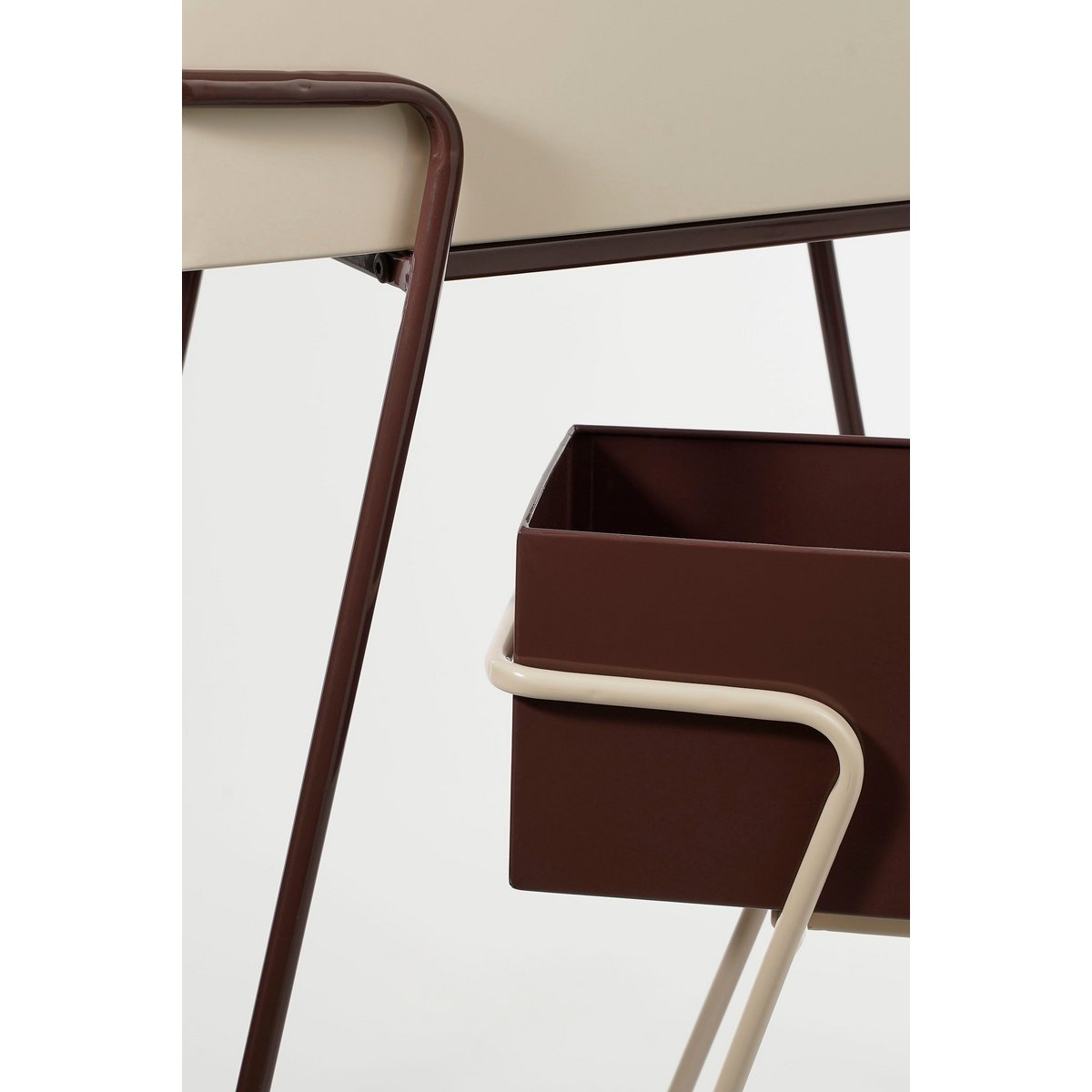 Planter on Legs - Set of 2 - L54 x W23 x H69.5 cm - Metal - Dark Brown/Beige