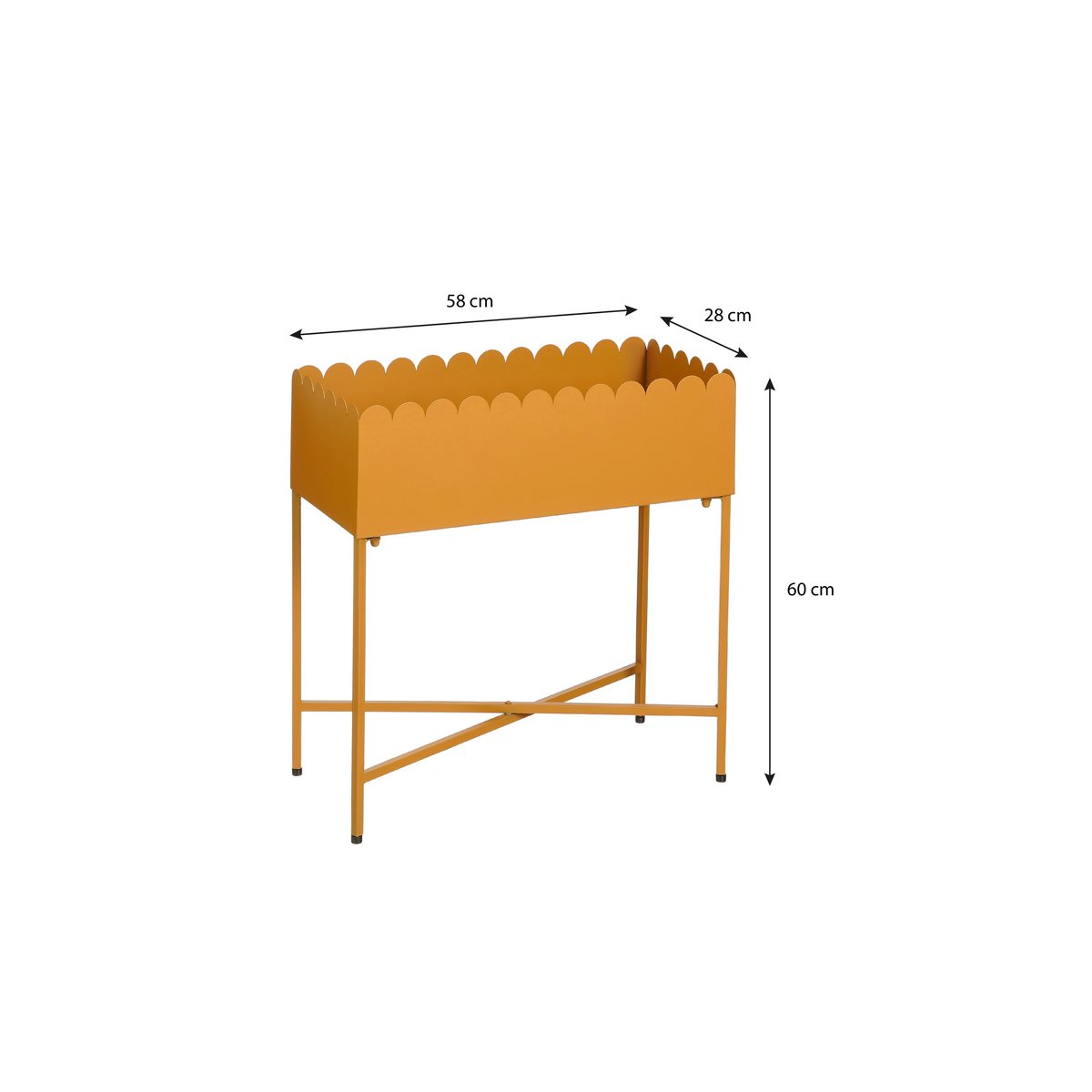 Steffano Plantenbak op Standaard - L58 x B28 x H60 cm - Metaal - Lichtbruin