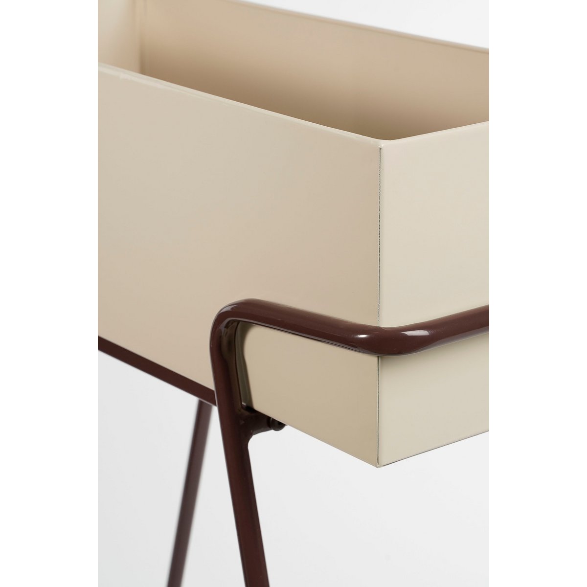 Planter on Legs - Set of 2 - L54 x W23 x H69.5 cm - Metal - Dark Brown/Beige