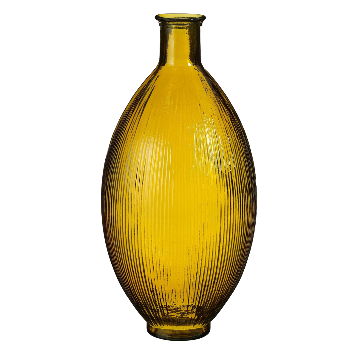 Firenza Bottle Vase - H59 x Ø29 cm - Recycled Glass - Ocher
