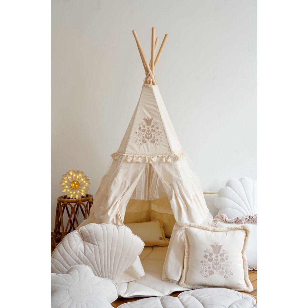 Kussen ‘Boho’ met borduursel