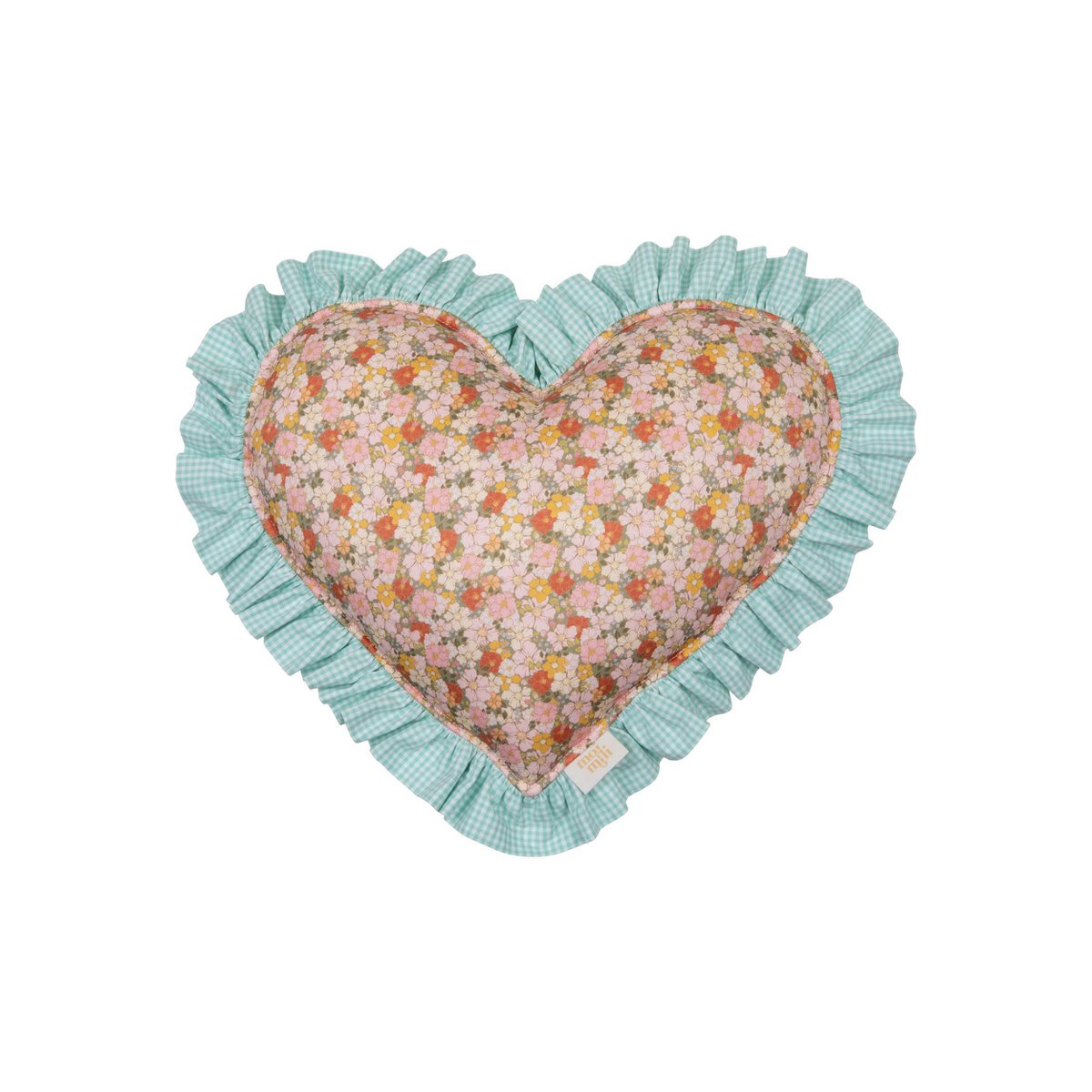 Dubbelzijdig hartkussen met franje "Summer Garden" Valentijnscadeau voor haar, Pasen en Spring Decor, Baby Shower Cadeau voor meisje, mama cadeau