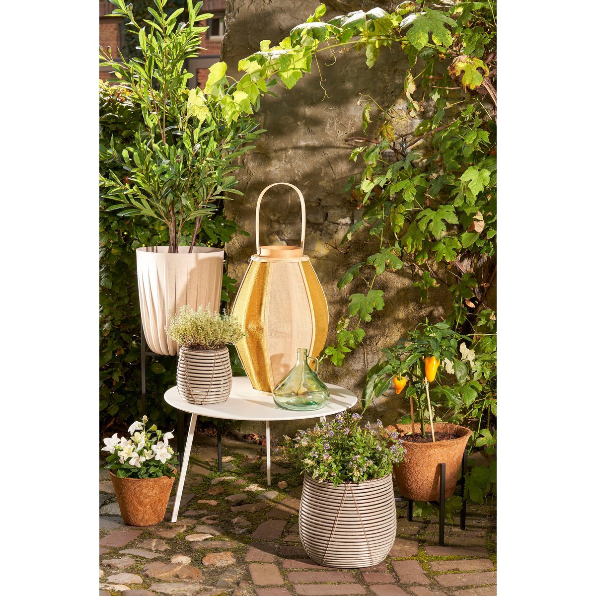 Roger Lantern - H45 x Ø32 cm - Jute - Beige, Brown
