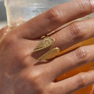 LOUIZ Ring met engelen vleugels