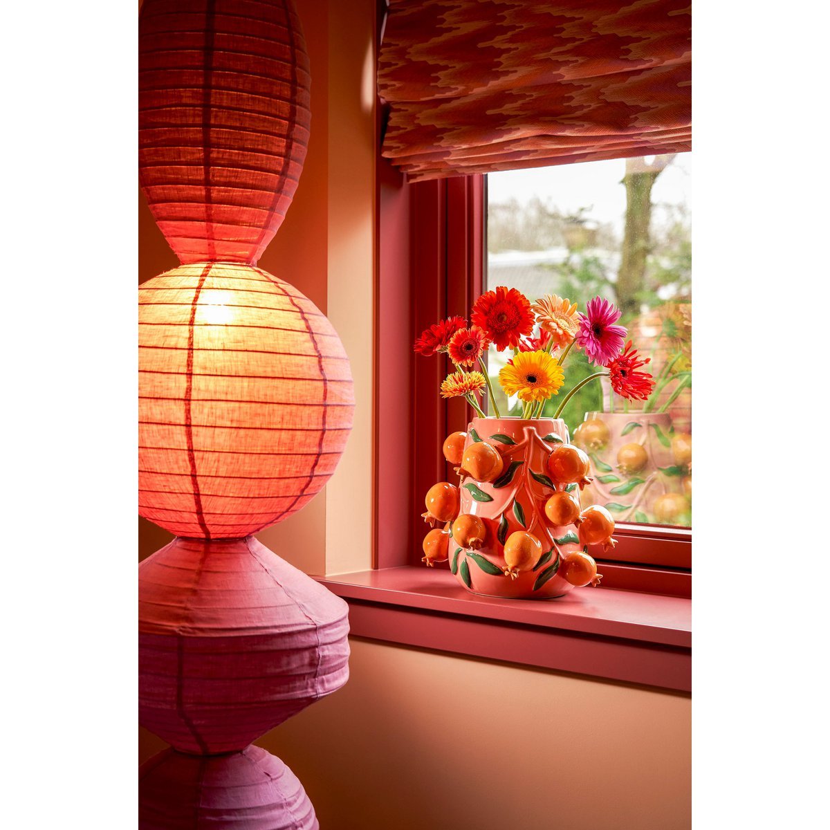 Melika Vaas - H31 x Ø34 cm - Keramiek - Roze