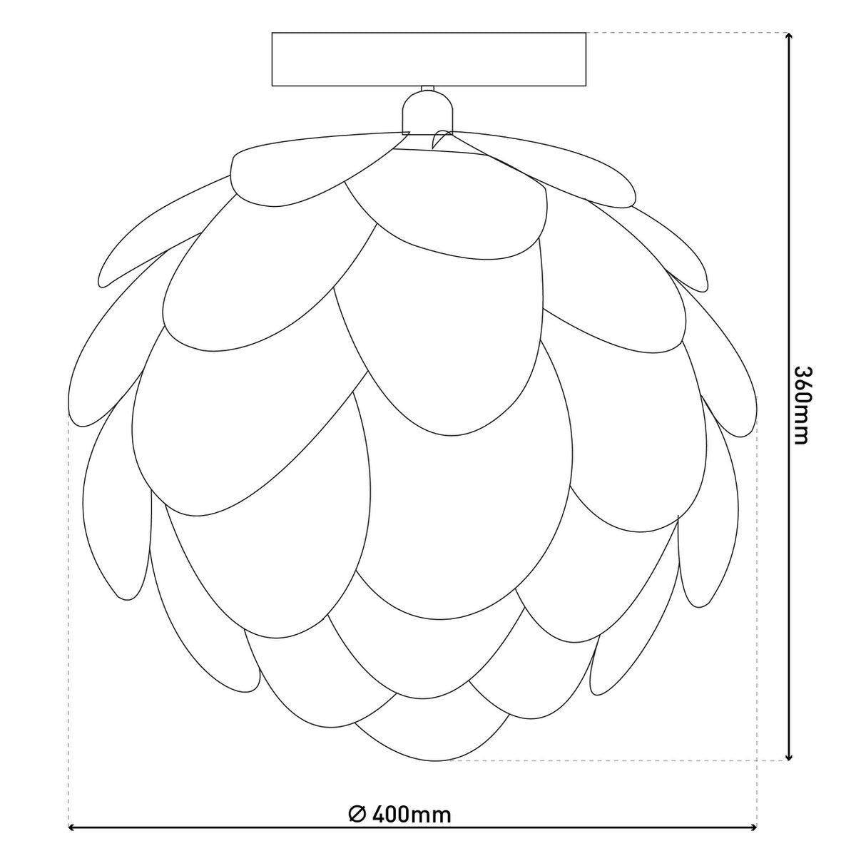 Plafondlamp "fora" gemaakt van metaal en iriserend plastic, E27 -aansluiting, verlichting voor woonkamer, eetkamer en kantoor, Ø40 cm