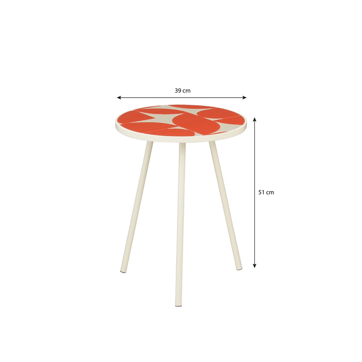 Bologna Bijzettafel Buiten - H51 x Ø39 cm - Metaal - Rood