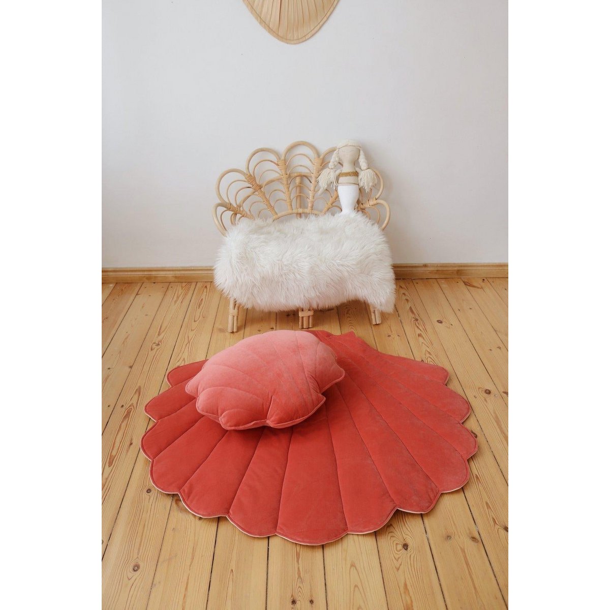 "Coral" fluwelen schelpmat