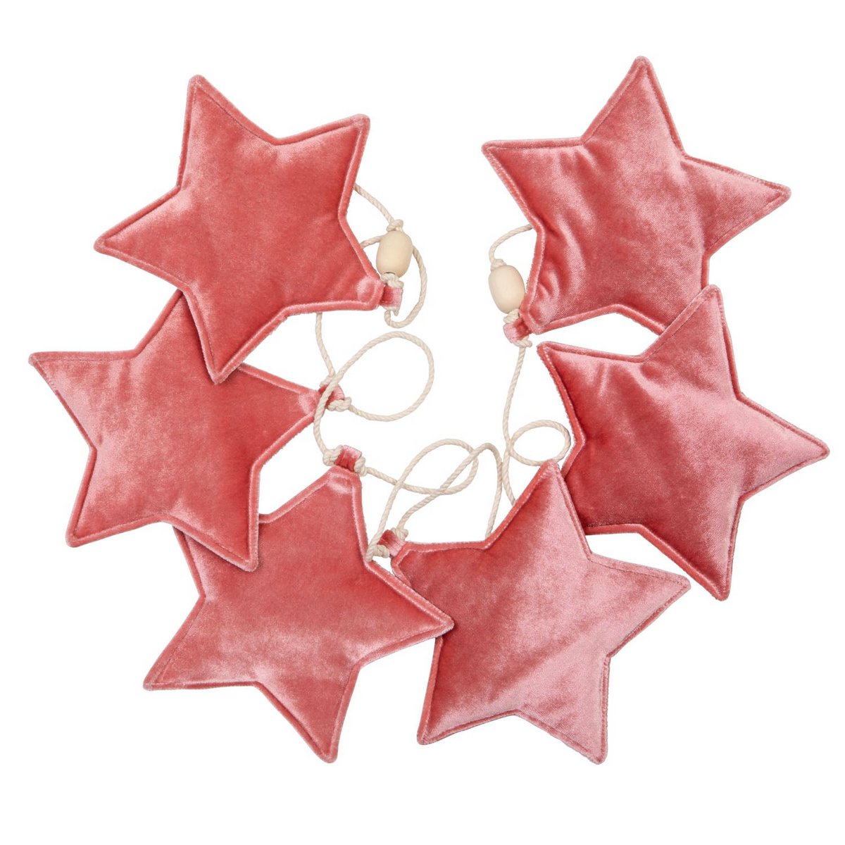 Fluwelen slinger "Marsala Dust" met sterren