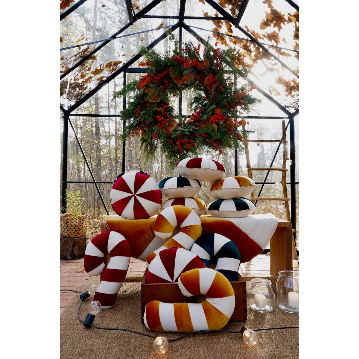 Patchworkkussen 'Gouden Lollipop'