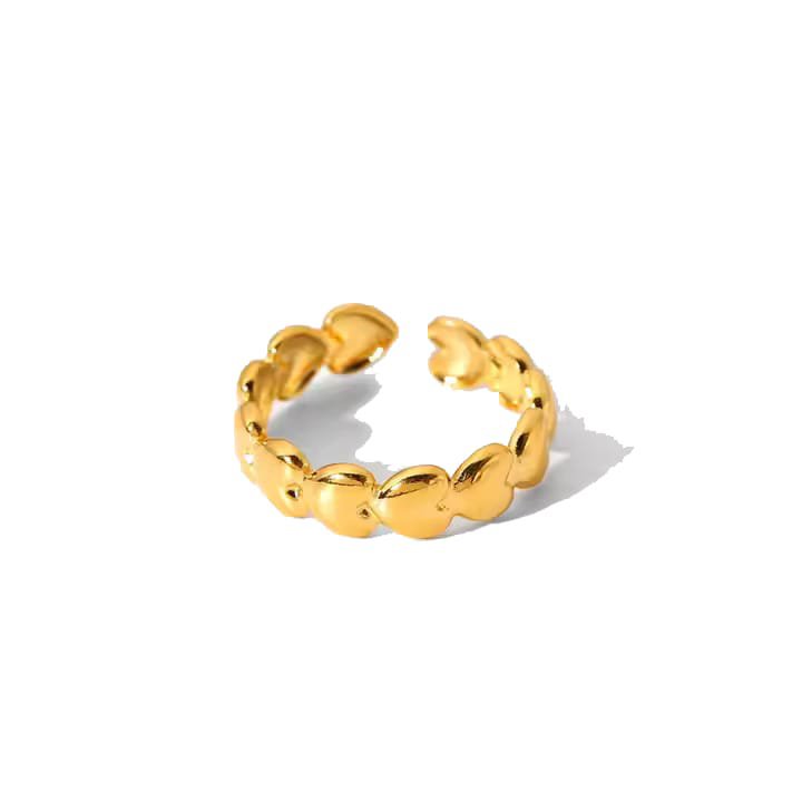 LOUIZ Gouden ring met Hartjes Endless Love