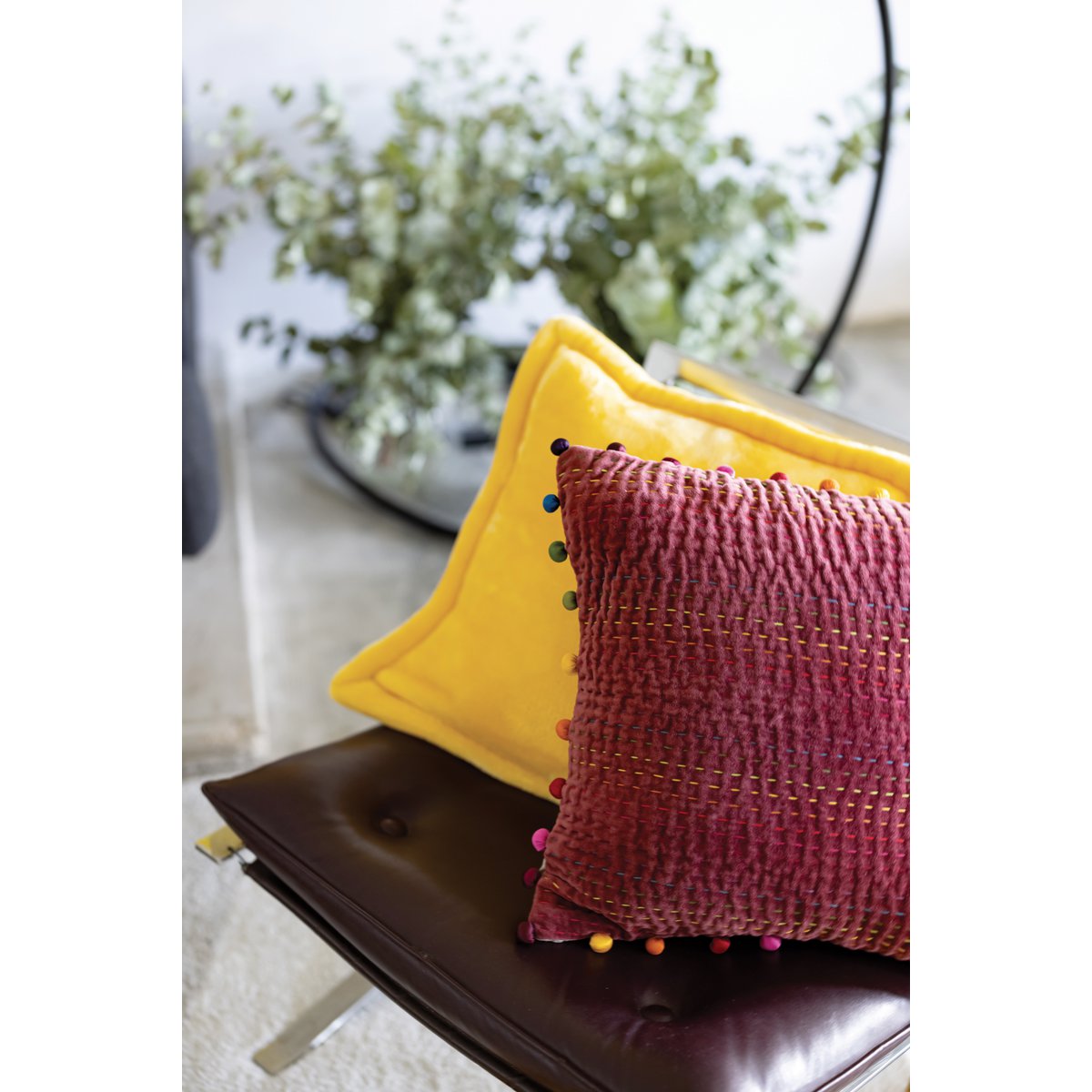 Coussin uni Gastonet Tomette 45 x 45