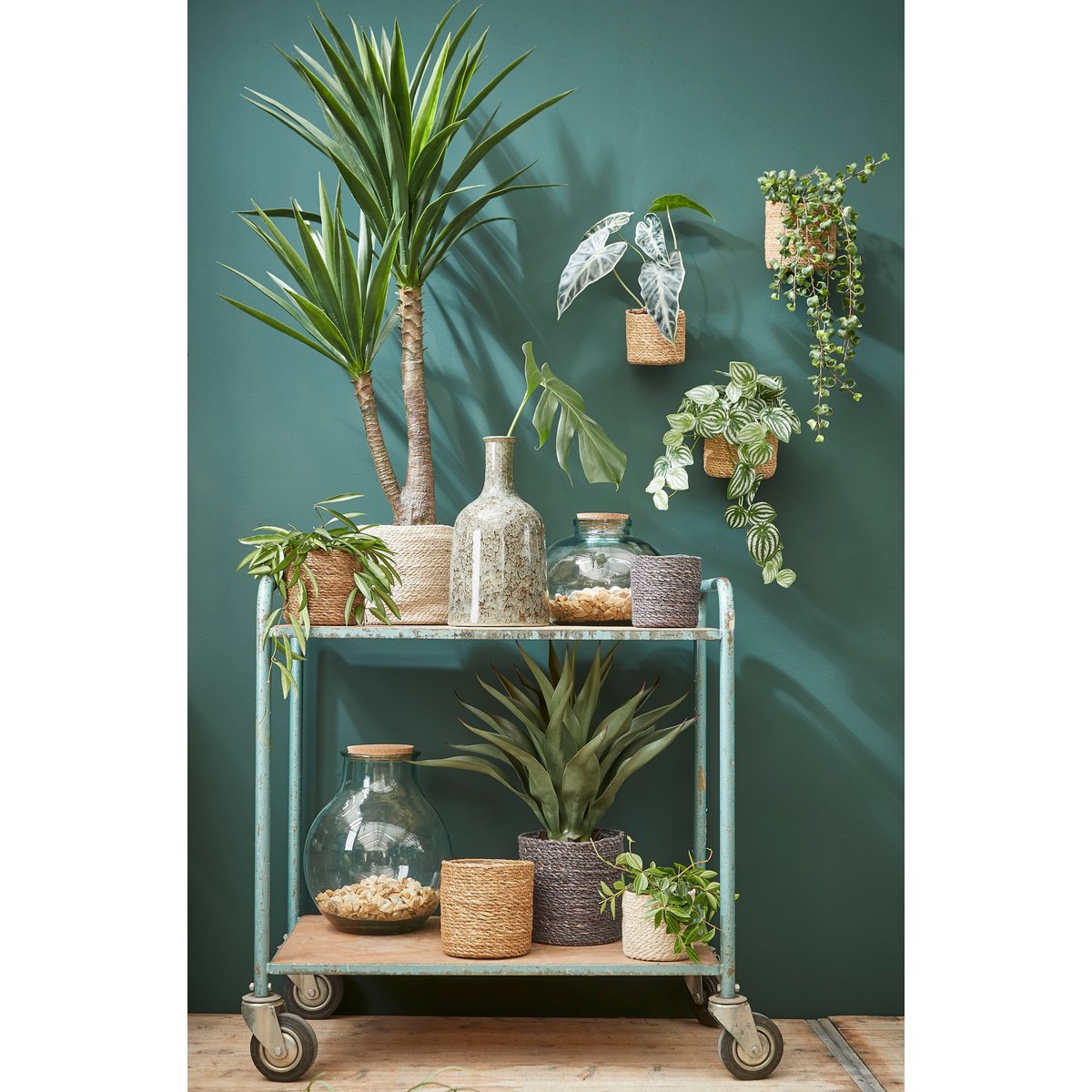 Atlantic Plant Basket - Set of 2 - H26 x Ø30 cm - Cream