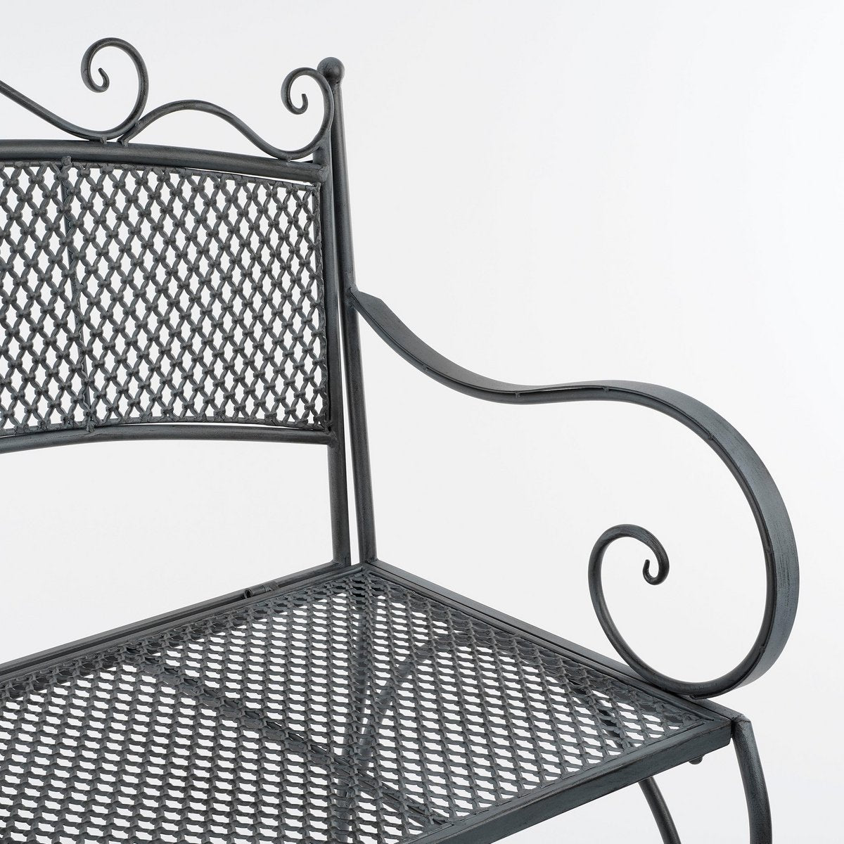 Provence Garden Bench - L108 x W51 x H91 cm - Metal - Gray