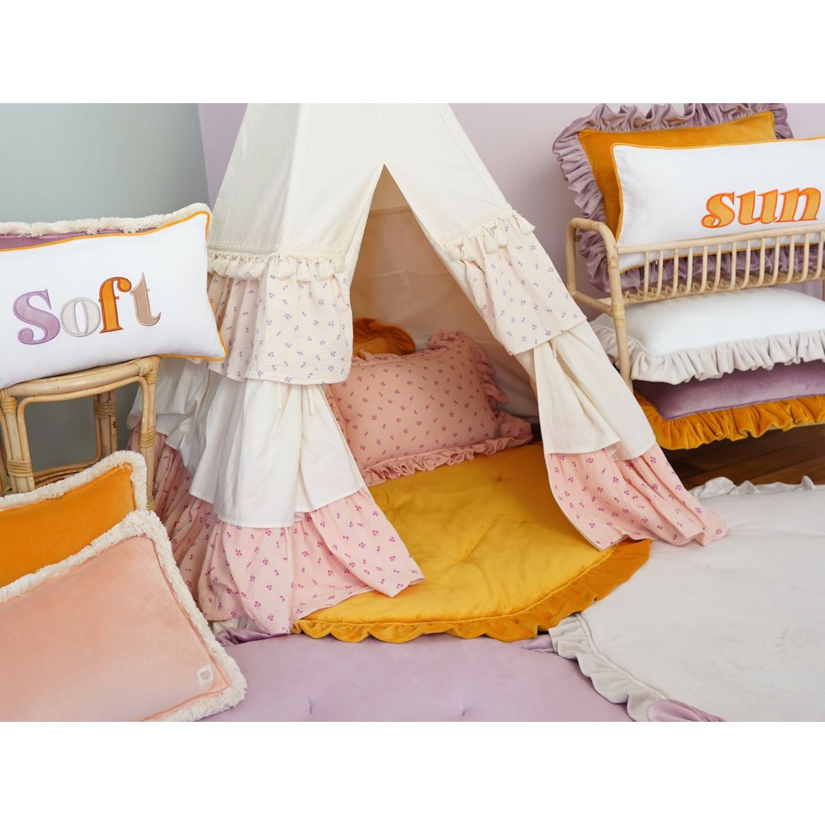 Set Tipi-tent voor kinderen met mat "Vergeet-mij-niet"