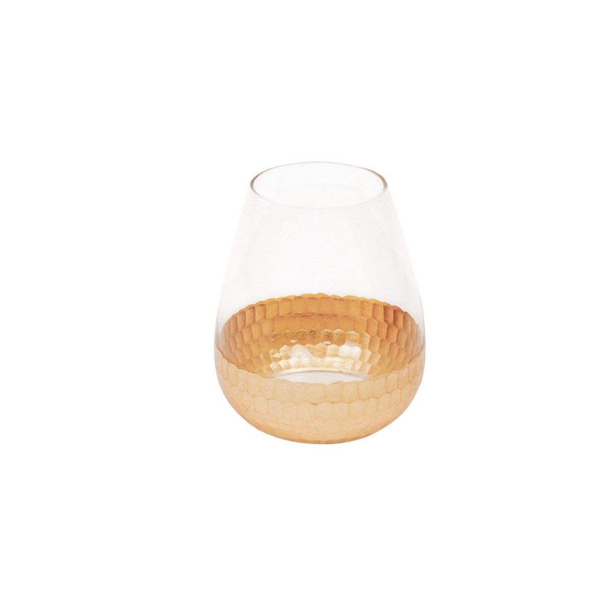 HV Vase S - Clear/Gold - 12.5x12.5x20.5cm