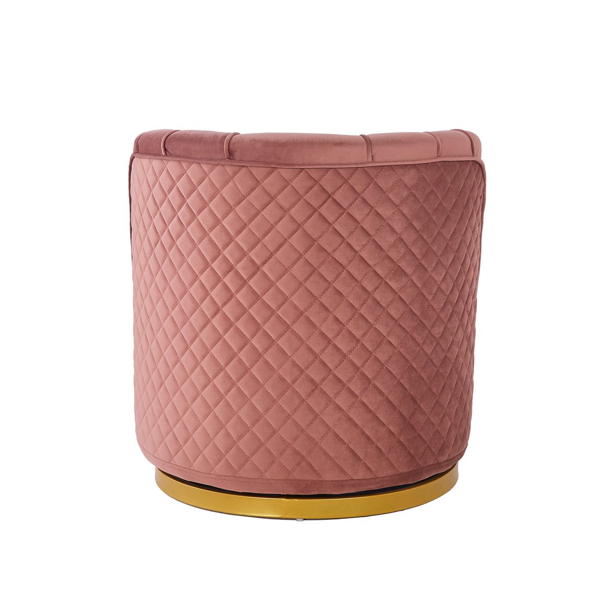 Swivel armchair in rose velvet