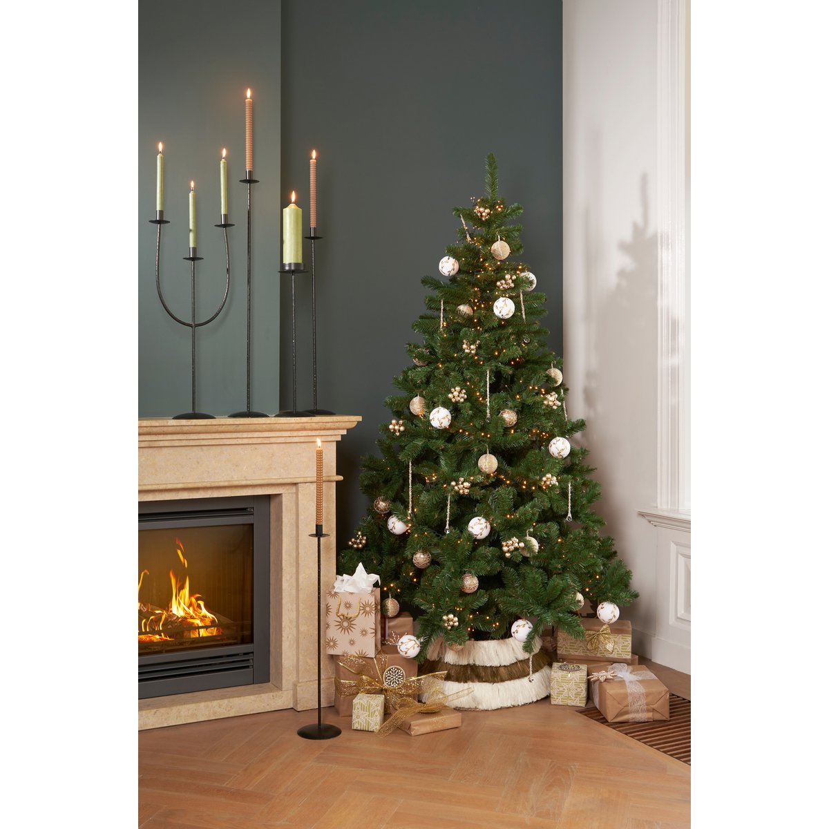 Kantas Candlestick - H72 x Ø15 cm - Metal - Black