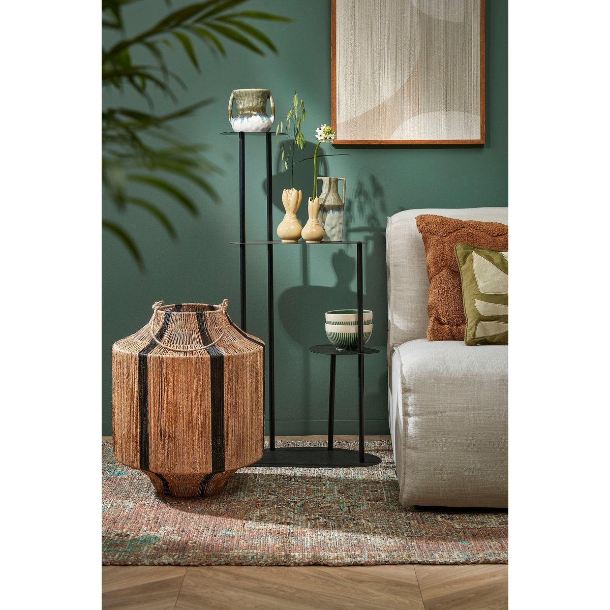 Fonda Plantentafel - L48 x B27 x H100 cm - Metaal - Zwart