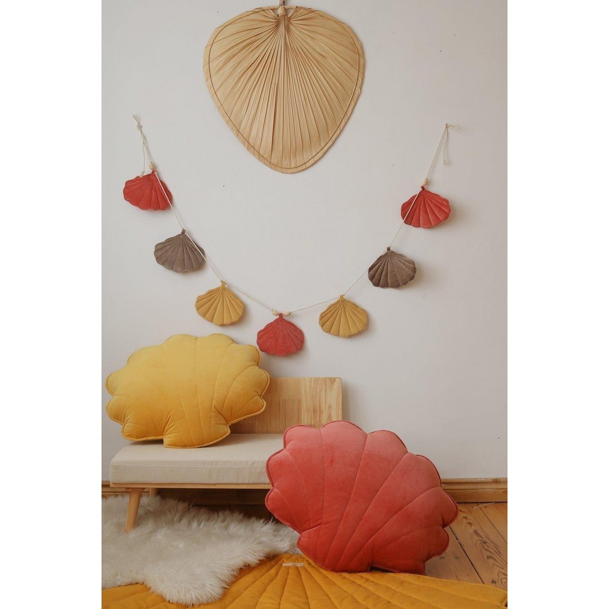 'Honing' fluwelen schelpkussen